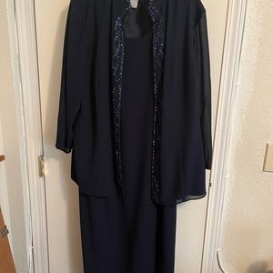 Grandmother or Mother of bride gown with jacket. Full length for 16WP